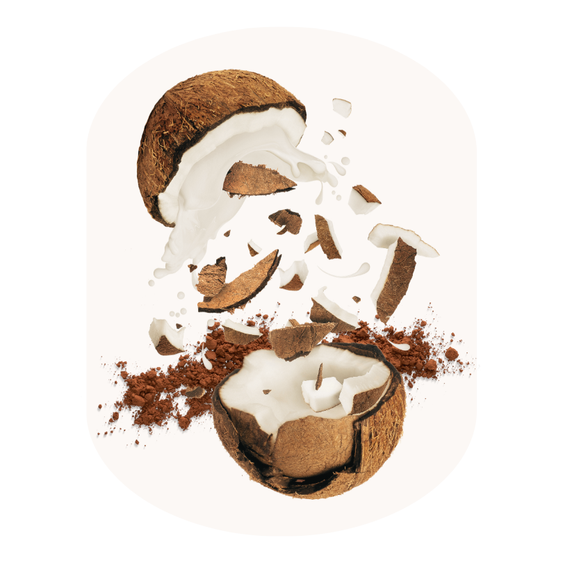 eiwit in veganvibe witte chocolade kokos pindakaas banaan vetgan eiwit shake