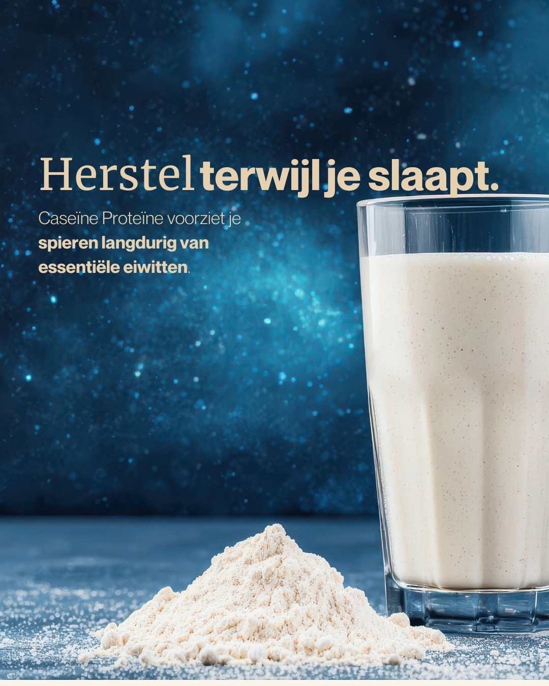 night proteine Caseïne shake met focus op nachtelijke spieropbouw
