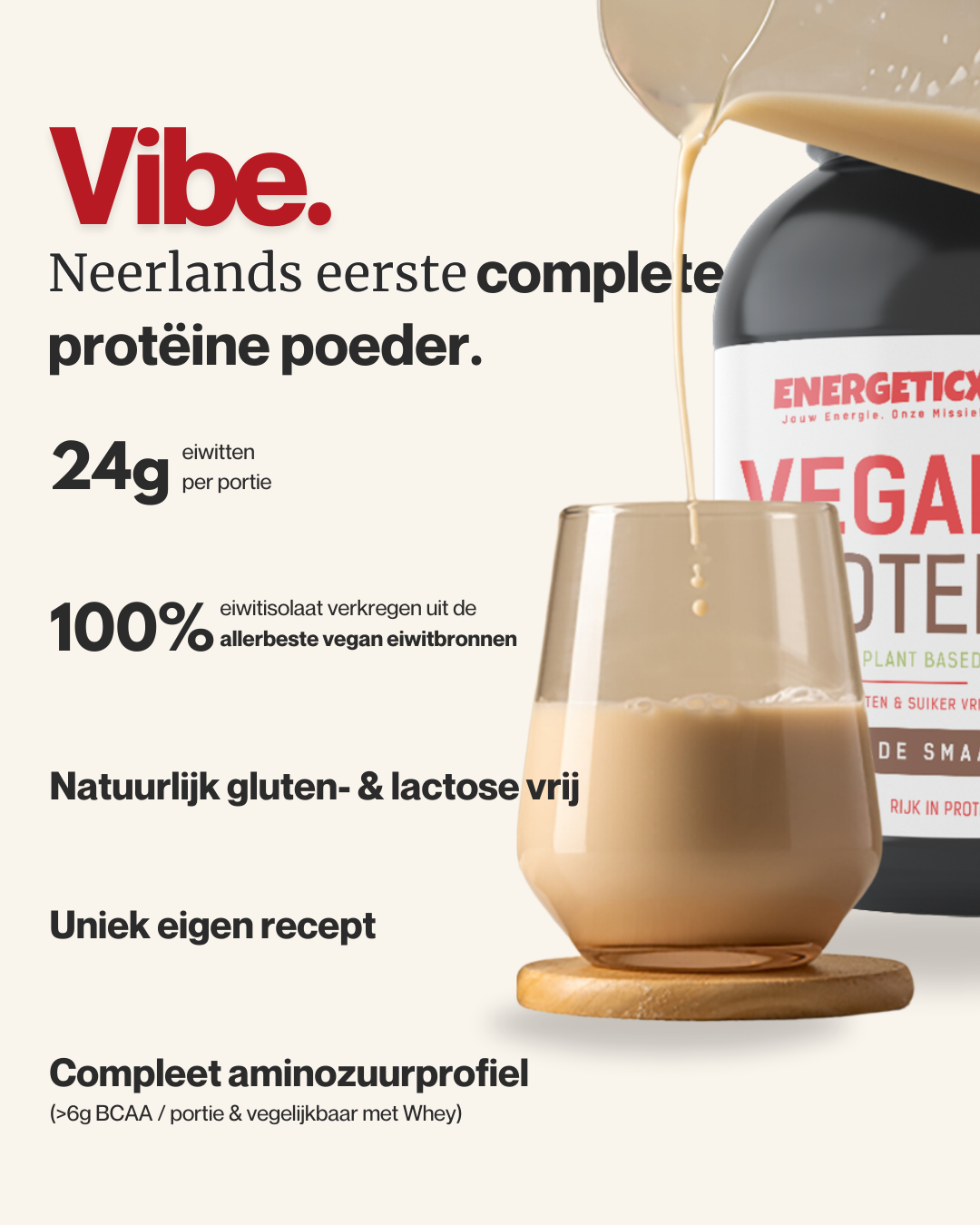 vibe neerlands eerste complete proteine poeder shake plantaardig 1