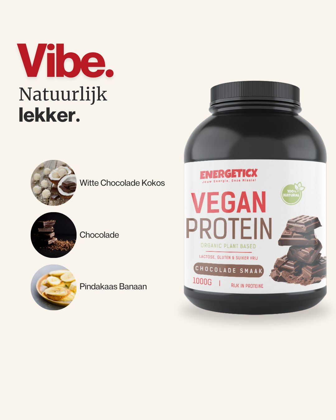 vibe neerlands eerste complete proteine poeder shake plantaardig natuurlijk lekker