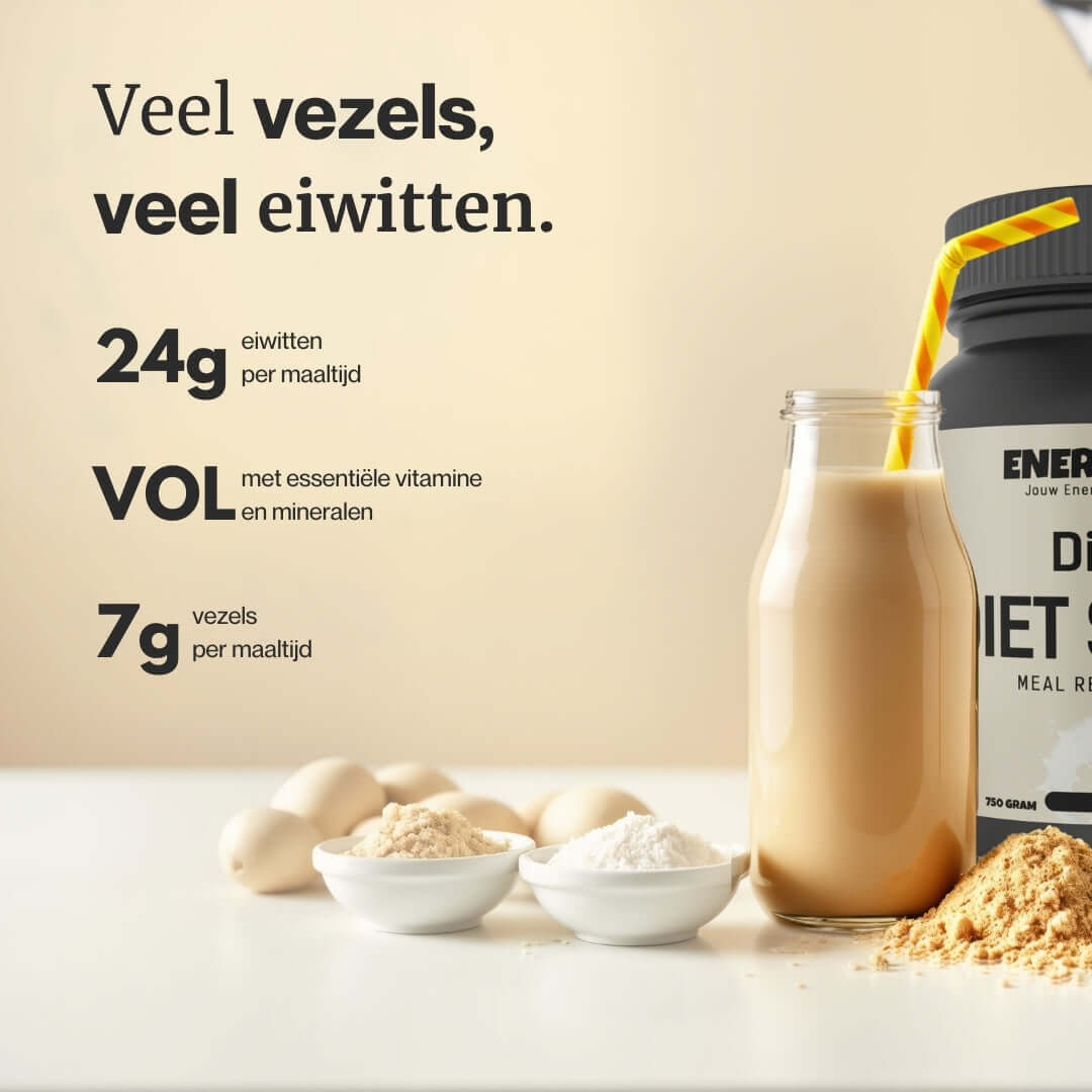DIETX Maaltijdshake boordevol essentiële voedingsstoffen, klaar in seconden.