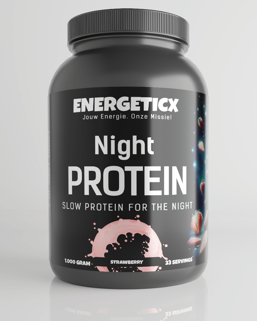 Night Casein Proteïne Aardbei - Langzaam verteerbaar eiwit voor's nachts, met smaakvolle smaken. voor