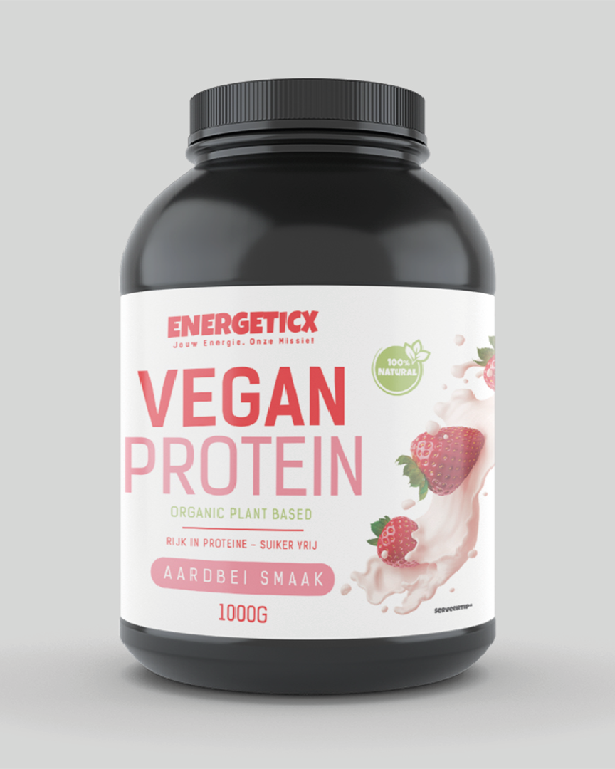 vegan proteine aardbei energeticx eiwit shake